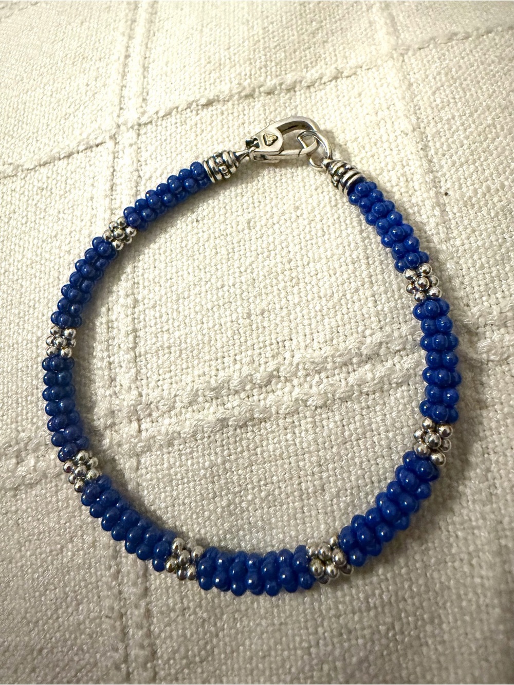 Lagos Ultramarine 7 silver station ceramic bracelet